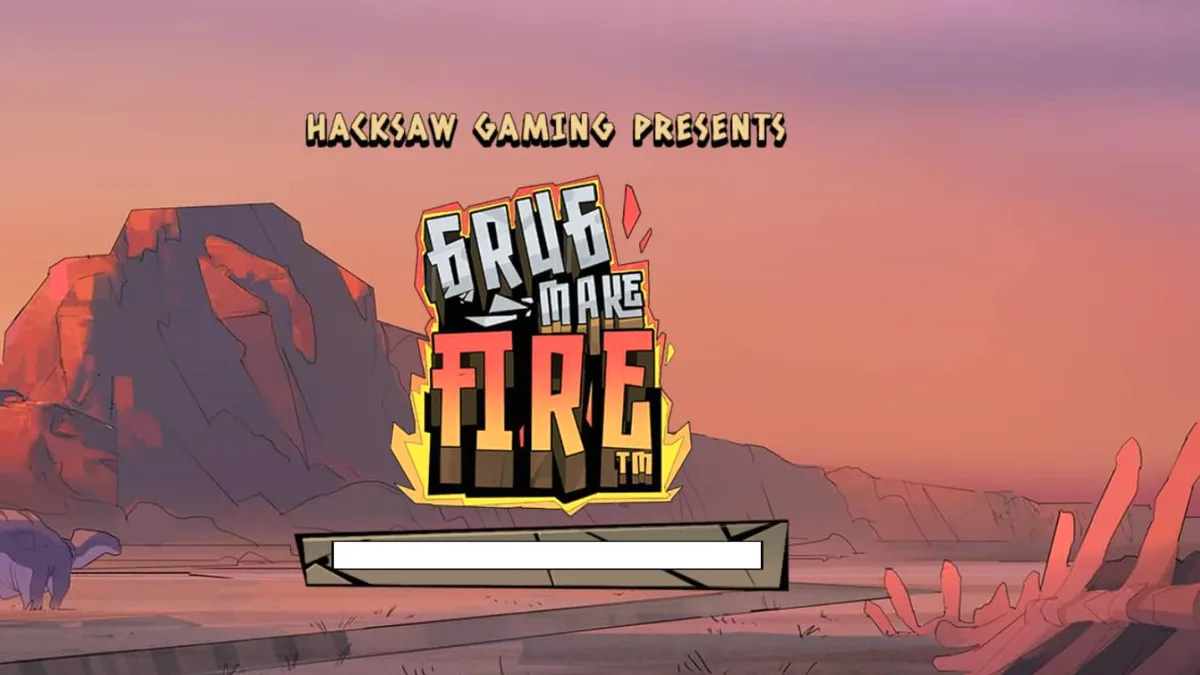 Tampilan visual karakter utama Grug dalam slot Grug Make Fire