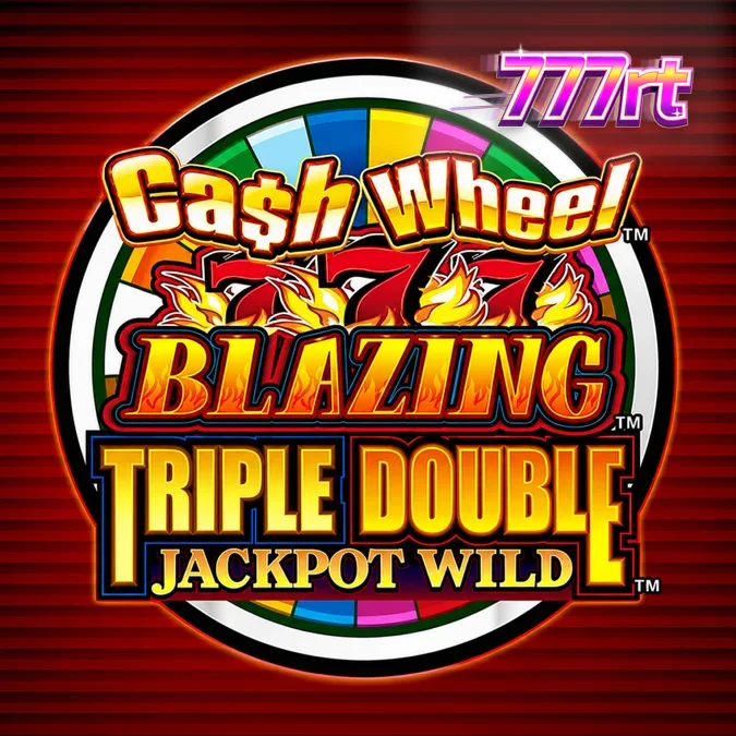Tampilan visual mesin slot klasik Cash Wheel Blazing 777 dengan simbol 777 yang cerah.